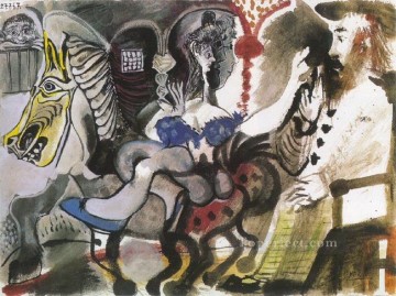  JINETES Pintura al %C3%B3leo - Jinetes del circo 1967 Pablo Picasso